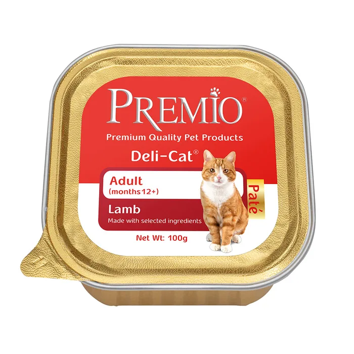 Premio - שימורי פטה לחתול בוגר בטעם כבש גרם 100