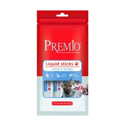 Premio - חטיף ליקוק לחתול בוגר בטעם סלמון ושרמפס 56 גרם