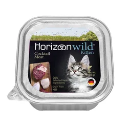 Horizon - שימורי מזון מלא ומאוזן 100 גרם לחתלתולים בטעם בקר, עוף, הודו וצבי